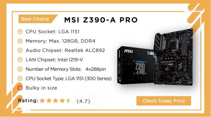 10 Best Motherboard For i7 5820k - Buyer Guide Best Choice: MSI Z390-A PRO
